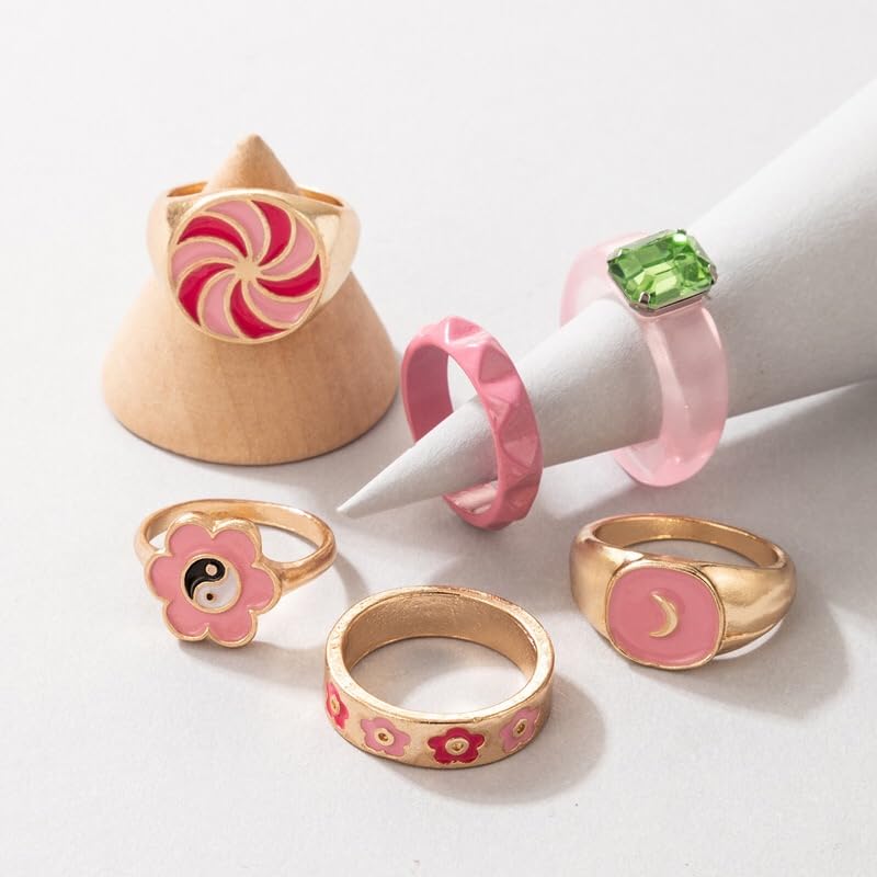 Enamelled Combo Rings for Women (Style 5)